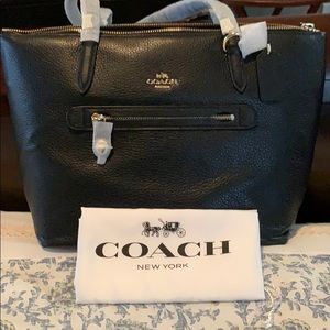 Coach pebbled leather Taylor tote in black BNWT